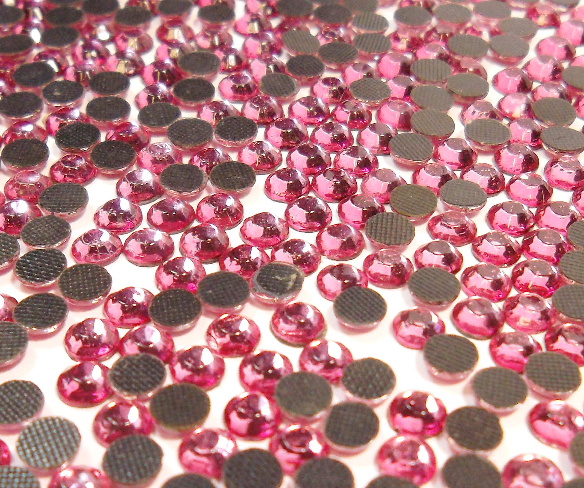 Perlin Hot Fix 4 mm Glass Flat Back Rhinestones SS16 2880 Pieces Hotfix Stones Round Crystal Gemstones 3.4 ~ 4 mm (Pink)