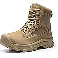NORTIV 8 Men's Waterproof Work Military Tactical Boots Rubber Toe Leather Outdoor Hiking Motorcycle Combat Boots