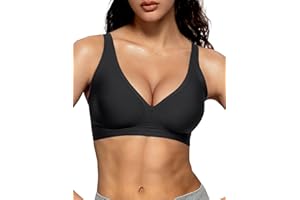 Vertvie Jelly Wireless Bras for Women Push Up Plunge Seamless T-Shirt Bras No Underwire Supportive Full Coverage Bralettes