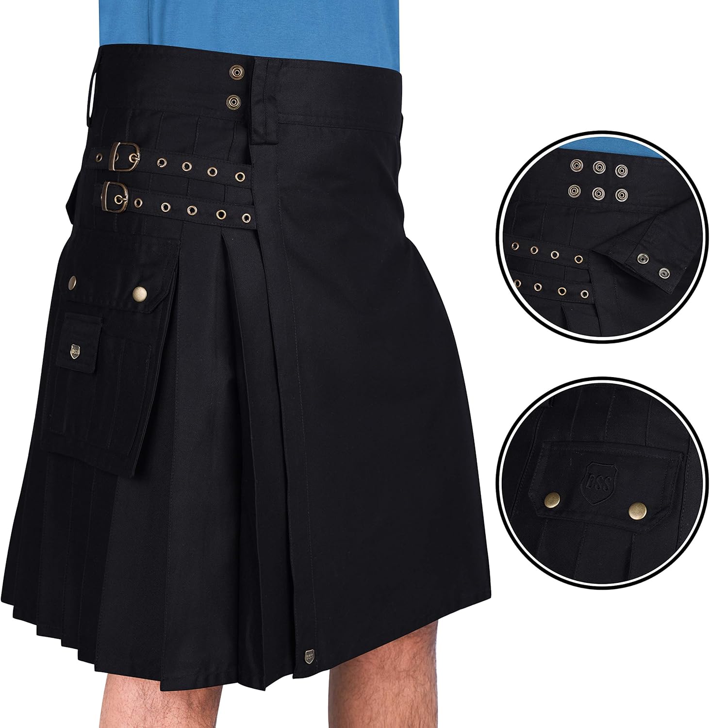 denim utility kilt