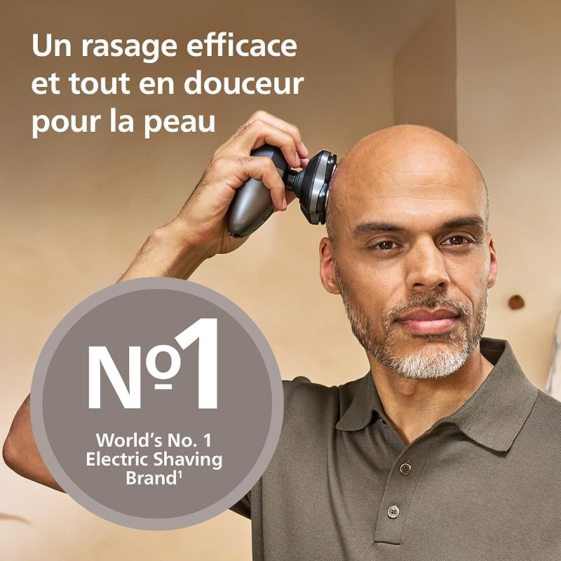 Head Shaver Pro 7000 Series - Rasoir pour la tête pour hommes et femmes, tête flexible à 360° et lames ComfortCut pour un rasage efficace tout en douceur pour la peau, modèle HS7980/15