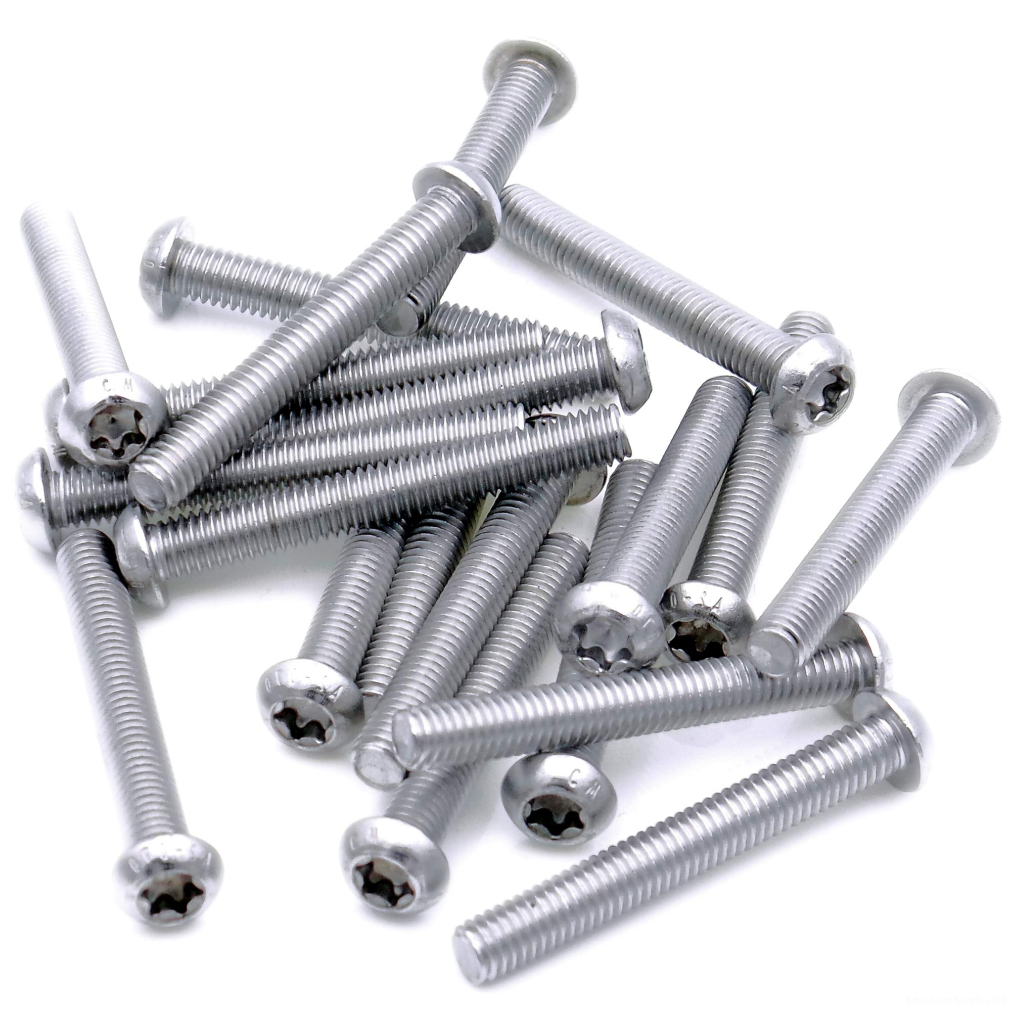 M3 (3mm x 10mm) TX Socket Button Machine Screw (Bolt) - Stainless Steel (A2) (Pack of 20)