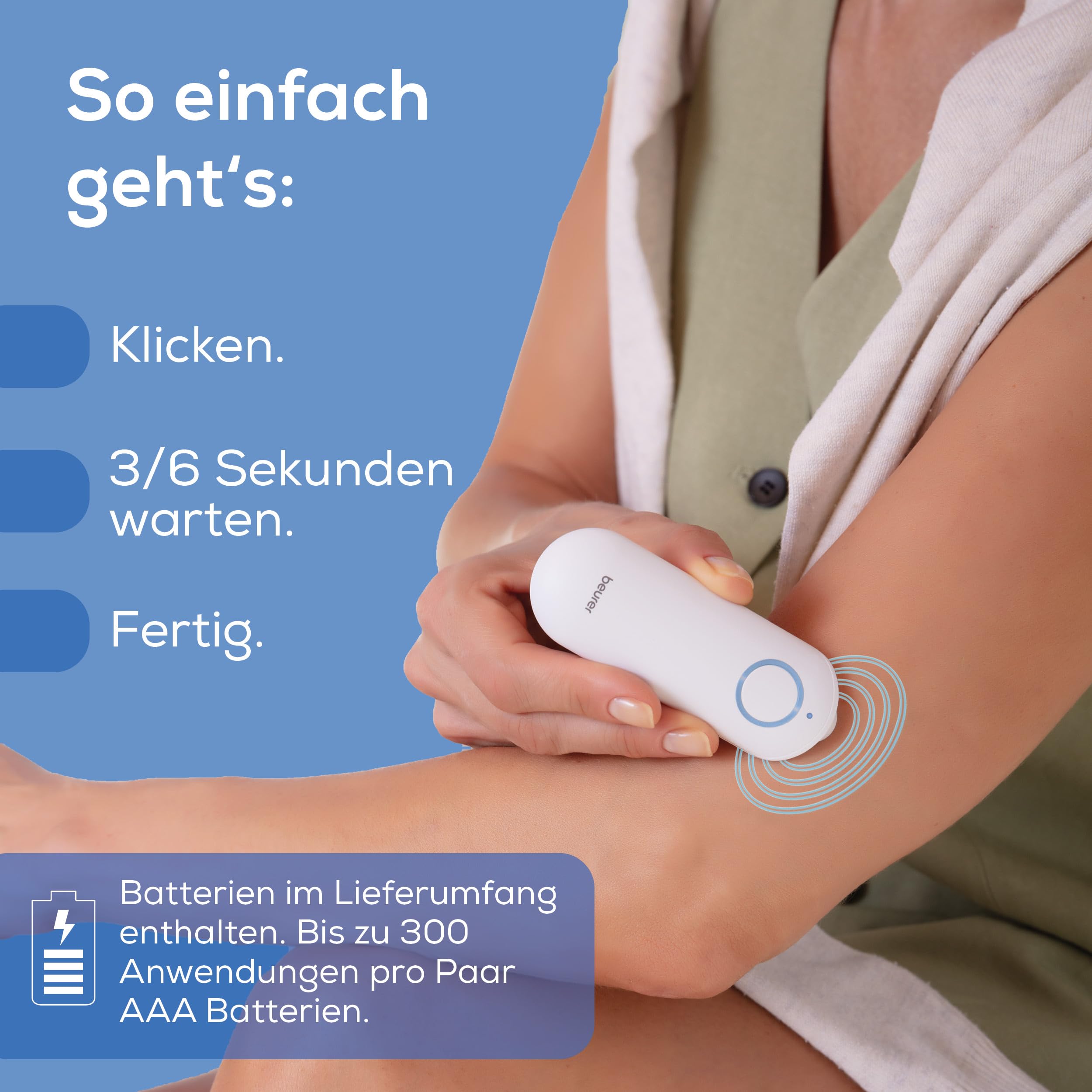 Beurer BiteX Original Insektenstichheiler BR 60, Mückenstich Hitzestift zur Behandlung von Insektenstichen- und bissen, elektrischer Stichheiler, Urlaubs-Gadget, lindert Juckreiz, 9,8 x 3,5 x 1,9 cm 3