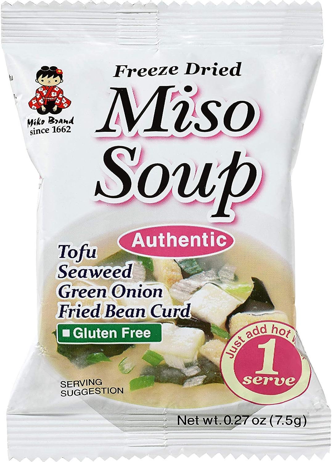 Miyasaka Freeze Dried Authentic Miso Soup, 0.27-Ounce (Pack of 12) (Original Version (2 pack))