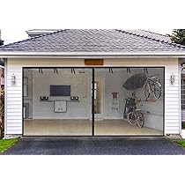 Garage Door Screen for 2 Car Garage, Sunmoxia 16x7Ft Fiberglass