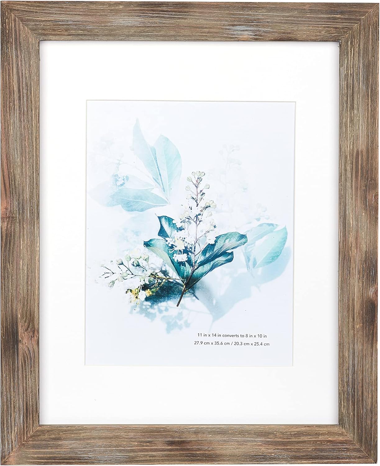 Photo Albums, Frames & Accessories - KAIWIN 100% Solid Wood Brown 11x14 Picture Frame 1 Pack Display Picture 8x10 with Mat, HD Glass Inside, Rustic Wooden Photo Frames for Wall Mounting