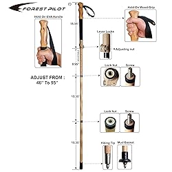 FOREST PILOT Trekking Pole- 1-pc Pack - Adjustable