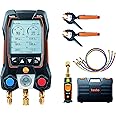 testo 550s AC Manifold Gauge Set – Manifold Gauges Hvac and Refrigeration – Incl. 2x testo 115i Pipe Clamp Thermometer, 1x testo 552i Micron Gauge and a Set of 3 Hoses – with Bluetooth