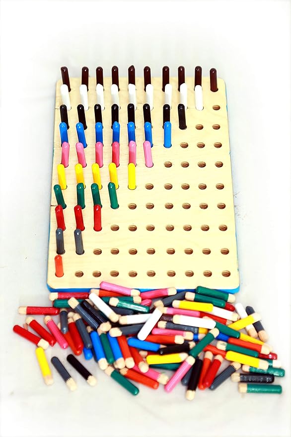 Buy Kinder kidoos World peg Board with 100 pegs, 10 Types of Colours