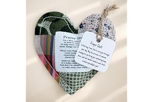 HOMUS 2-Pack Handmade Prayer Quilt with Cross Inside, Pocket Size Comfort Quilts, Christian Sympathy Gift, 4 x 4 inches
