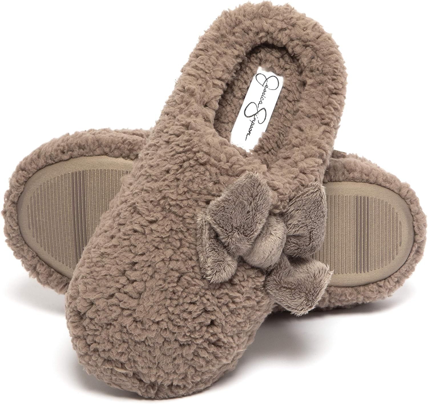  | Jessica Simpson Women's Plush Marshmallow Slide on House Slipper Clog with Memory Foam | Slippers