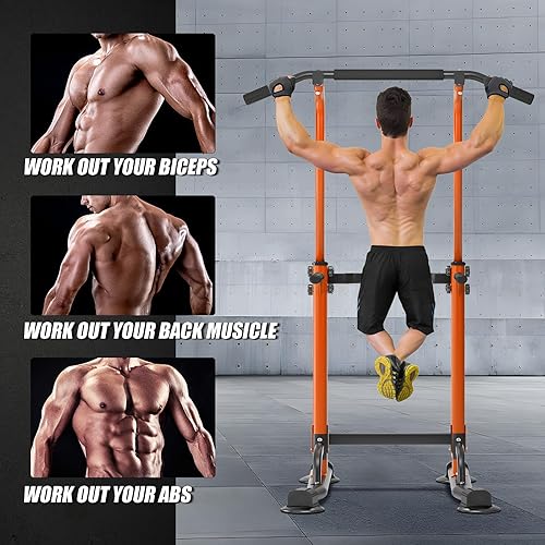 soges Power Tower Pull Up Bar Station, Free Standing Pull Up Rack