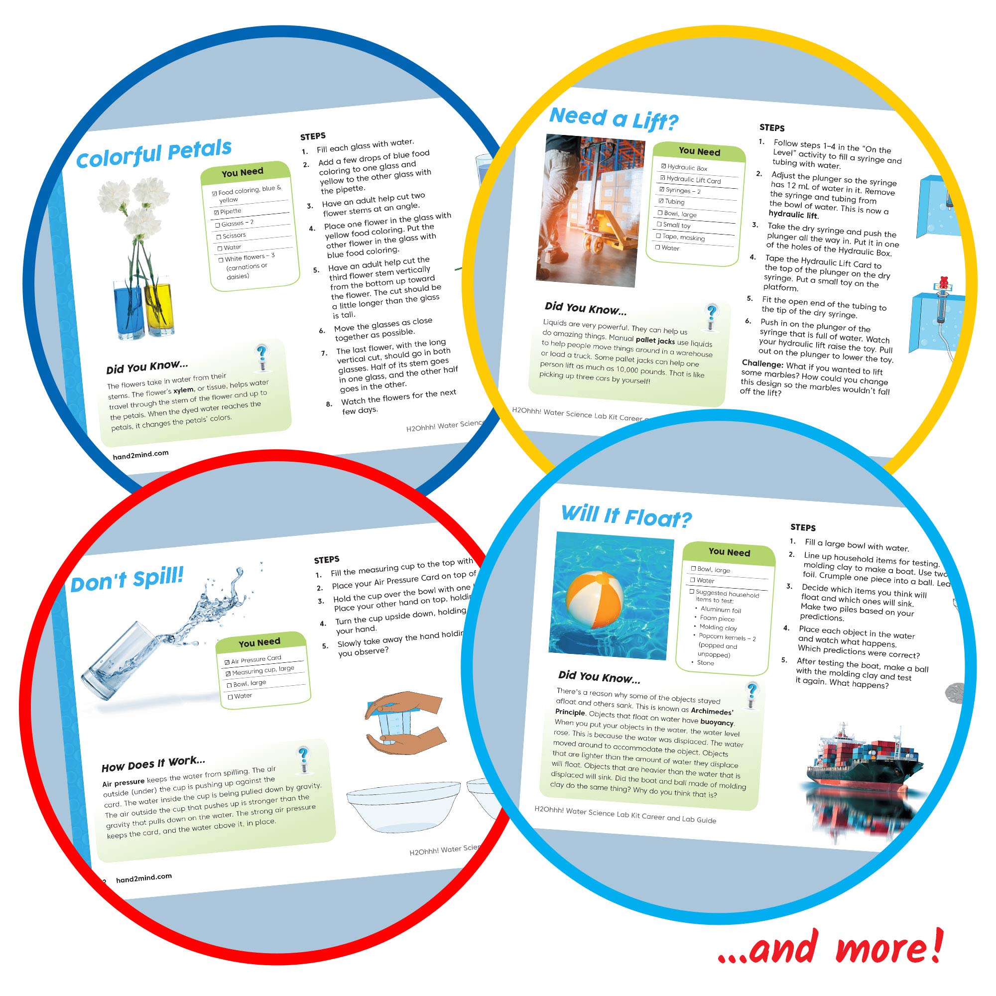 hand2mind H2Ohhh! Water Science Kit, Chemistry Kit for Kids 8-12, Chemistry Set, Science Kits & Toys, 24 Science Experiments, 1 Career & Lab Guide, Color Chemistry, Bubbles, Tornadoes, STEM Toy