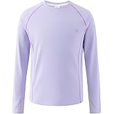 PATPAT Kids Long Sleeve T-Shirt, Quick-Dry UPF 100+ Rash Guard Tee with Thumb-Hole & Reflective Strip for Boy Girl Youth