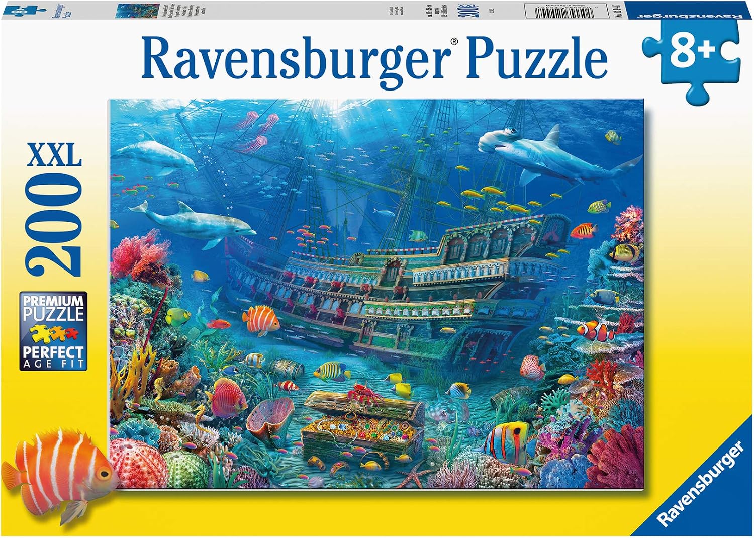 Ravensburger Sunken Ship 200 piece Jigsaw Puzzle with Extra Large Pieces for Kids age 8 years and up, Multicolor, 49 x 36 x 0,2 cm