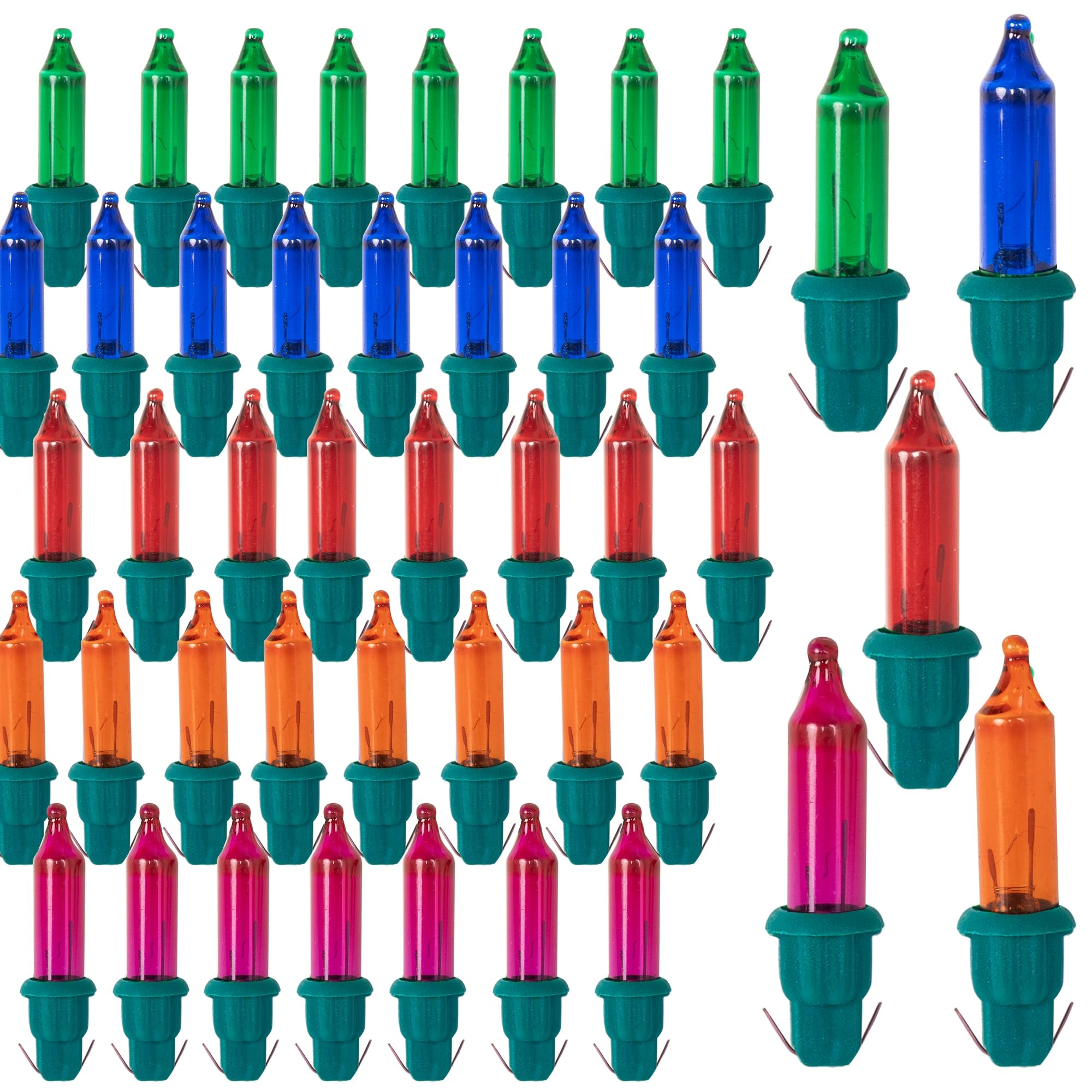 Photo 1 of *****3 PIECE****Dazzle Bright 120 Pcs Replacement Christmas Mini Light Bulbs, Multi-Colored Incandescent String Light Bulbs with Green Base, 2.5 V Bulbs for Indoor Outdoor Xmas Tree Decor, 170 mA, 0.42 Watt