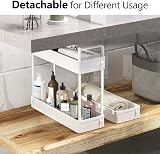 SOLEJAZZ 3-Tier Slim Storage Trolley Cart with 6 Hooks White Plastic view 5