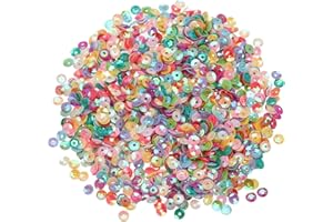 MECCANIXITY 4MM Loose Sequins - 3000Pcs Cup Glitter for Jewelry Making, Crafts, Sewing - Multicolored