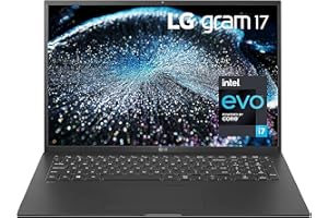 LG Gram Ultra-Lightweight 17 Inch 16:10 IPS Display Intel Evo Platform i7 16GB 512GB ‎17Z90P-K.AA75A8, Obsidian Black