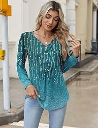 Zeagoo Ladies Long Sleeve Blouses Floral Boho