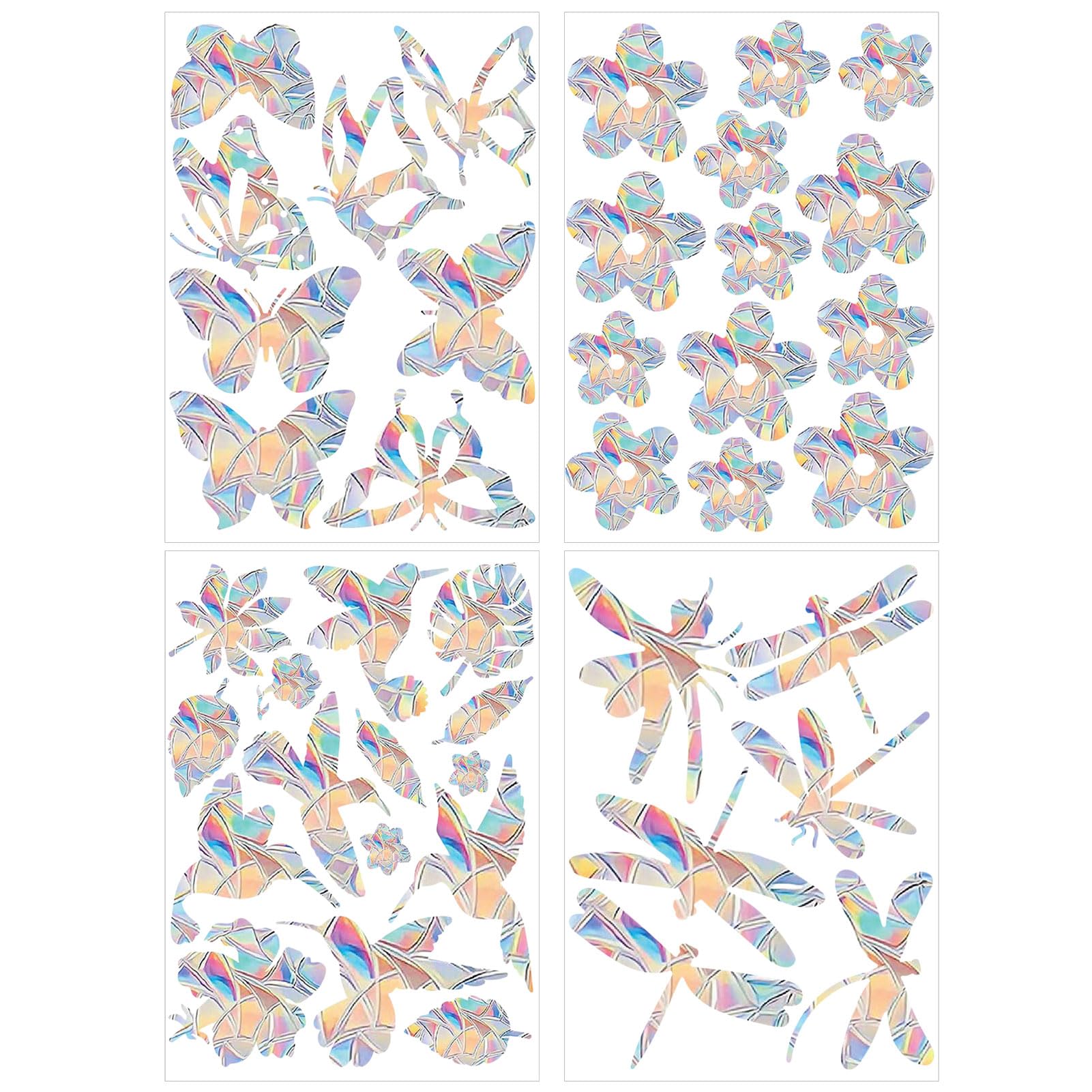 Pilikoll 42 Pcs Prism Window Stickers for Bird Strikes Anti Bird Fall Window Stickers Rainbow Window Film Anti-Collision Window Sticke Prism Windows Decals for Stops Birds Flying in Windows