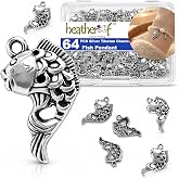 Heather's cf Silver Sea Charms &ndash; Antique Pendants, Non-Tarnish, Lead-Free &amp; Nickel-Free, Bulk Ocean Animal Charms for DIY Jewelry, Bracelets, Necklaces, Earrings, Beach Craft Supplies (Sea Animals)