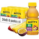Mott's 100% Pineapple Passion Fruit Juice Blend, 8 Oz Bottles, 24 Count
