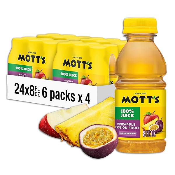 MOTT’S 100% PINEAPPLE PASSION FRUIT JUICE BLEND, 8...