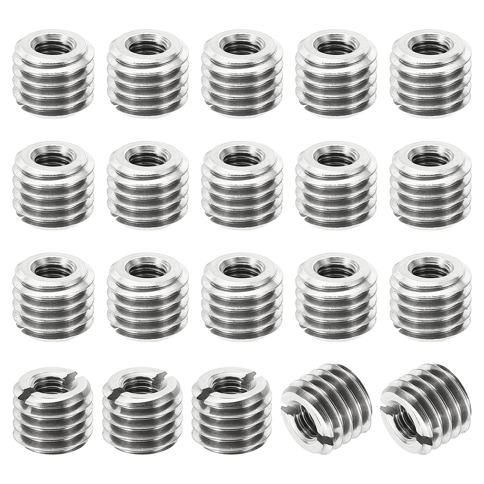 PATIKIL Thread Adapters Sleeve Reducing Nut, 20 Pcs M10x1.5 Male to M5x0.8 Female Repairing Insert Nut Screw Reducer Stainless Steel Fastener 8mm