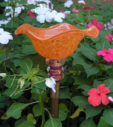 Amazon Com Andrew Holmberg Tangerine Hand Blown Glass Butterfly