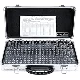 Accusize Industrial Tools - 190 Pc Precision Minus Class ZZ Pin Gauge Set, 0.061" to 0.250", 2" Length, Heat Treated, 60-62 RC, with Aluminum Case, M1(-) A