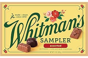 RUSSELL STOVER WHITMAN'S SAMPLER Assorted Milk & Dark Chocolate Candy Gift Box, 10 oz.