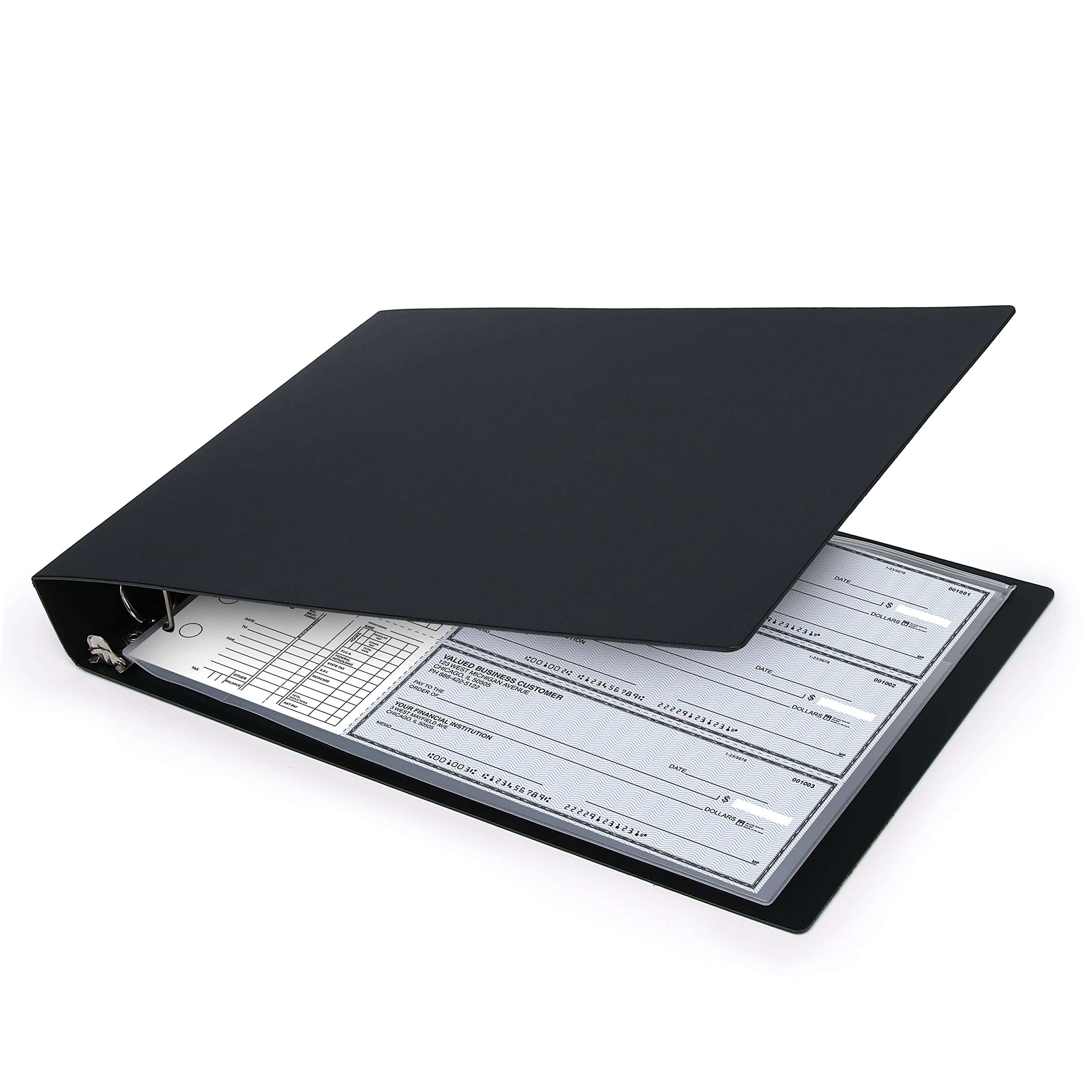 Photo 1 of 3 Rings Business Check Binder for 3 on a Page Checks, Fit 3 & 9 Holes Check (9" x11 1/4")