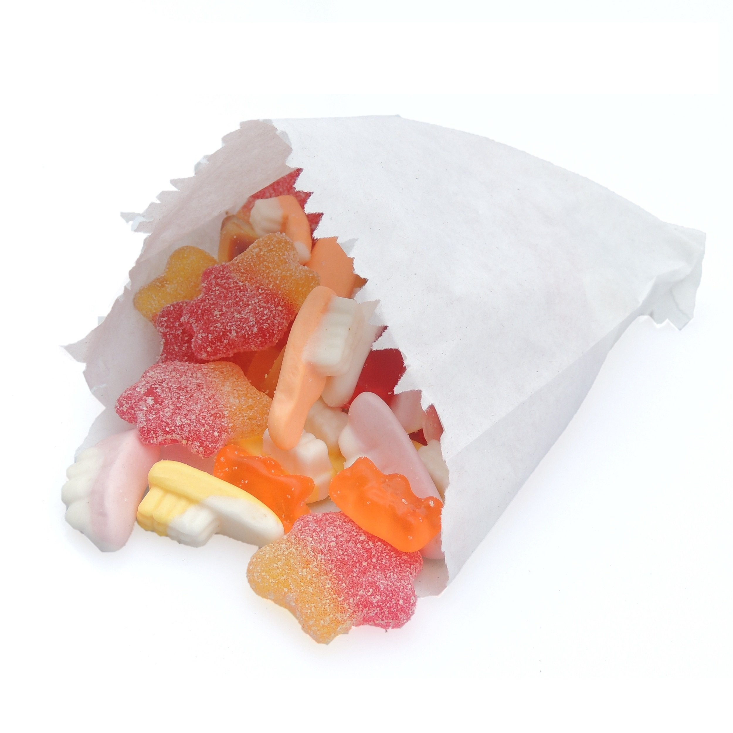 EPOSGEAR® 5" x 5" White Sulphite Strung Paper Food Bags - Ideal for Fruit, Vegetables, Sweets and Crafts (100)