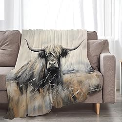 Highland Cow Blanket Farm Cow Throw Blanket