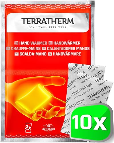 TerraTherm Hand Warmers Air Activated 12 Hour 5 10 or 30 Pairs