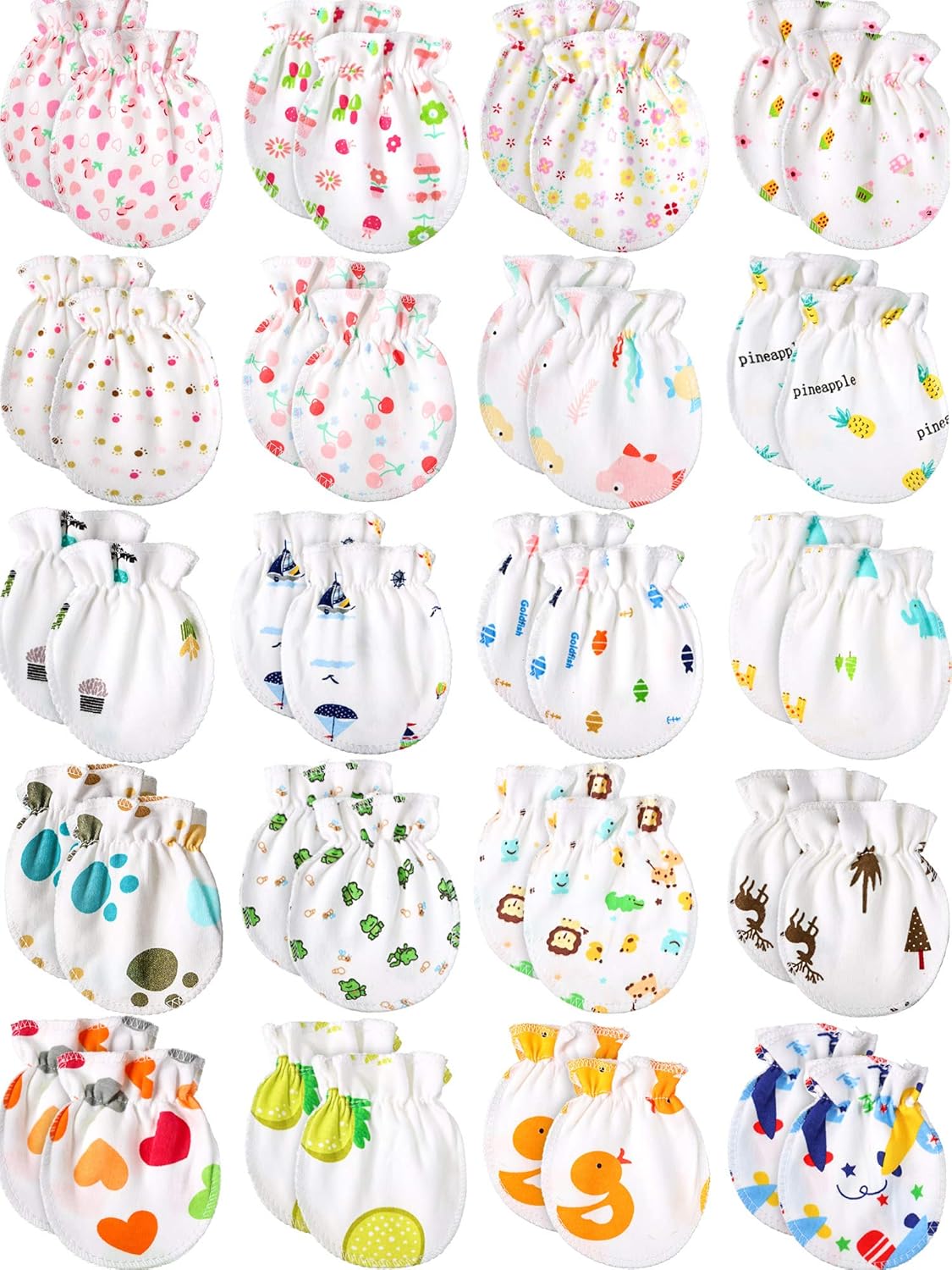 Newborn Baby Mittens No Scratch Baby Gloves Unisex Baby Gloves for 0-6 Months Baby Boys Girls (20 Pairs): Clothing
