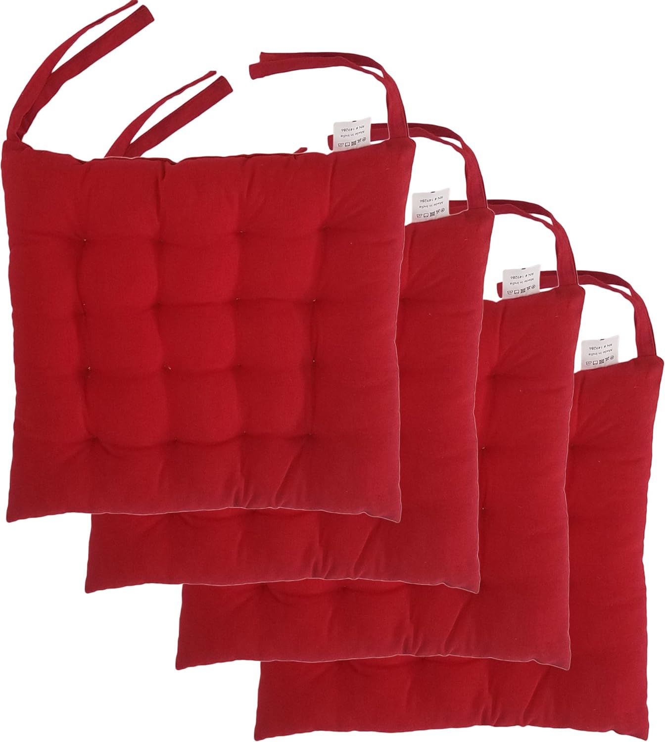 Cojines para sillas de algodón 100% con lazos (4 unidades ...