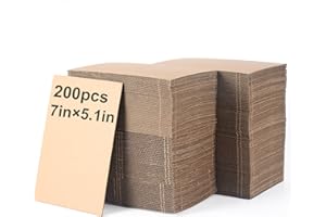 JODOUEEIR 200 Pack 5x7 corrugated cardboard sheets,thick cardboard sheets for Mailers, Flat Packaging Inserts，thin/thick cardboard sheets for Shipping, Mailing, Crafts, 2mm.