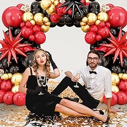 Red Black Balloon Arch Kit,Balloon Garland with