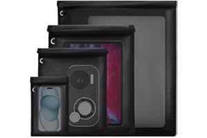 KAHAMI 4 Pack Faraday Bags, Faraday Cages EMP Proof Bag for Anti-Theft Anti-Tracking, Fireproof & Waterproof Faraday Key Fob Protector for Laptops & Tablets & Phones RFID Signal Blocker Bag, Black