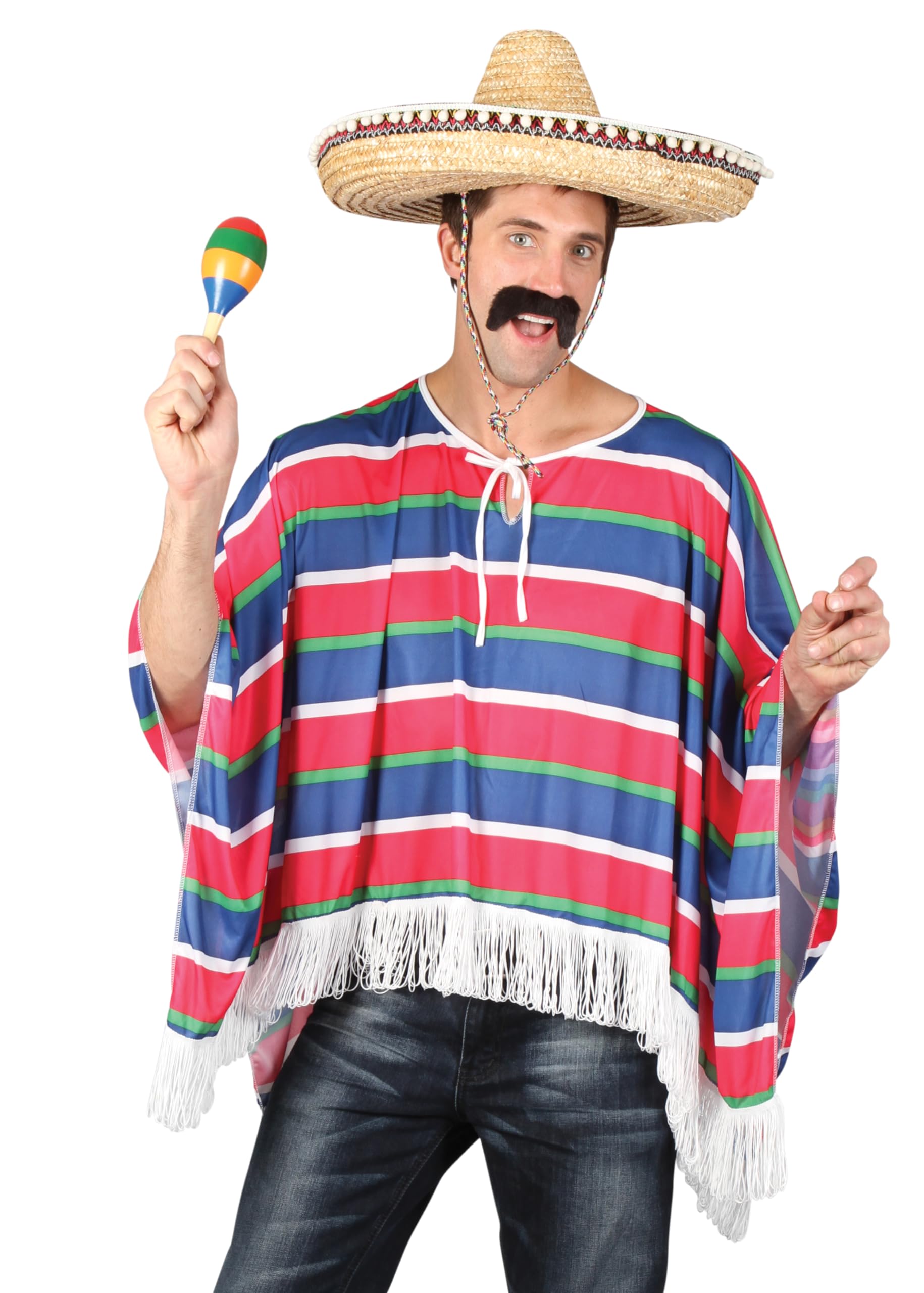 Wicked Costumes Adult Mexican Poncho Fancy Dress Costume - One Size
