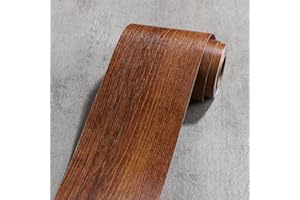 Luoerwen,Brown Retro Wood Grain Peel and Stick Border Wallpaper,Repair Door and Window Decorative Line Stickers,Frame,Autohesion (CMW, 3.93 inch * 196.85 inch)