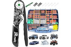 JRready DW5007-01 DT Deutsch Connector Kit, 2 3 4 5 6 8 12 Pin Waterproof Grey Plug Connectors, Size 16 Solid Contacts,Crimper Equivalent to Deutsch Crimp Tool HDT-48-00,Wire Size 12-22AWG