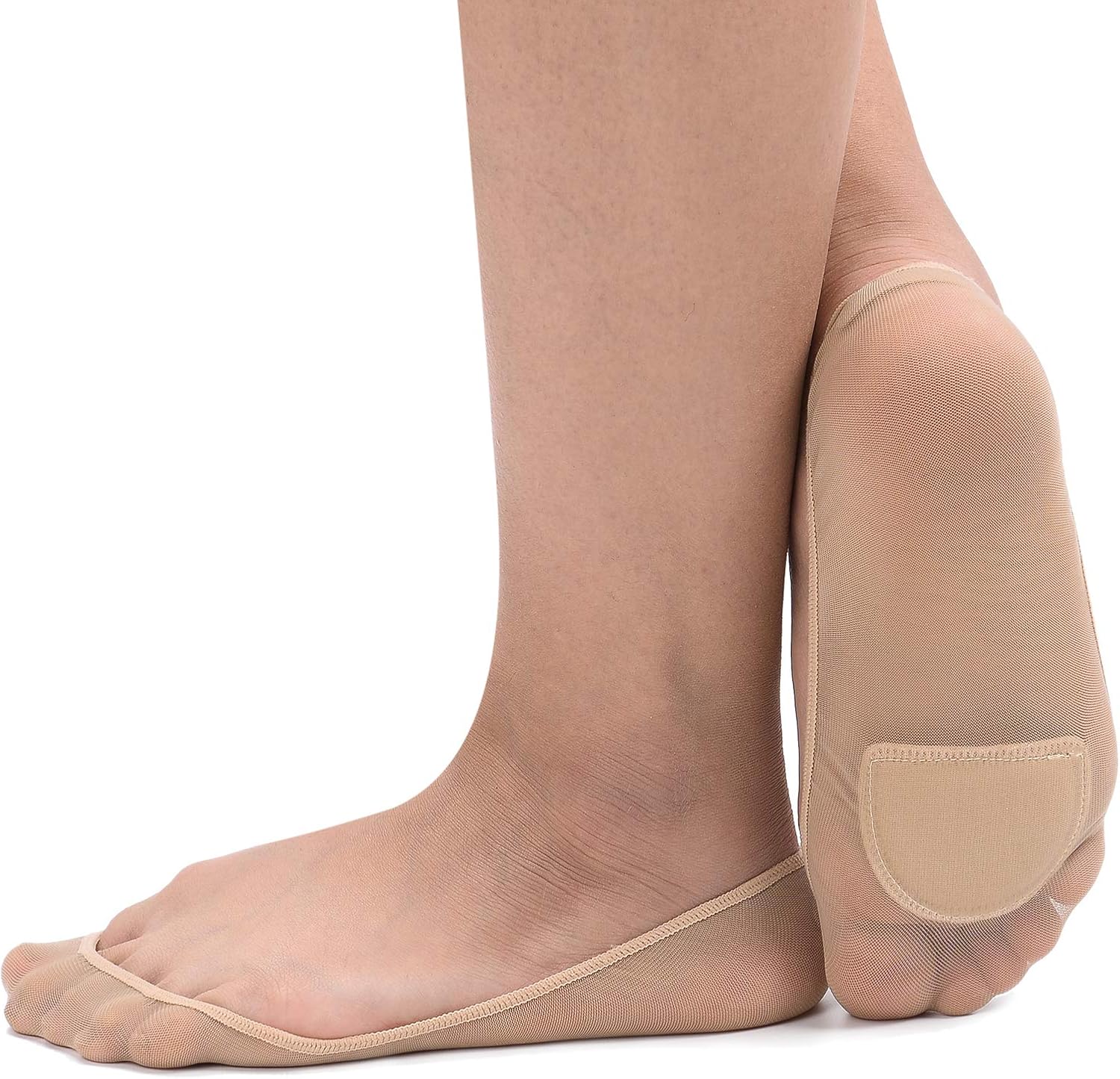 Women's 4 Pairs Sheer No Show Socks Ultra Low Cut Padded