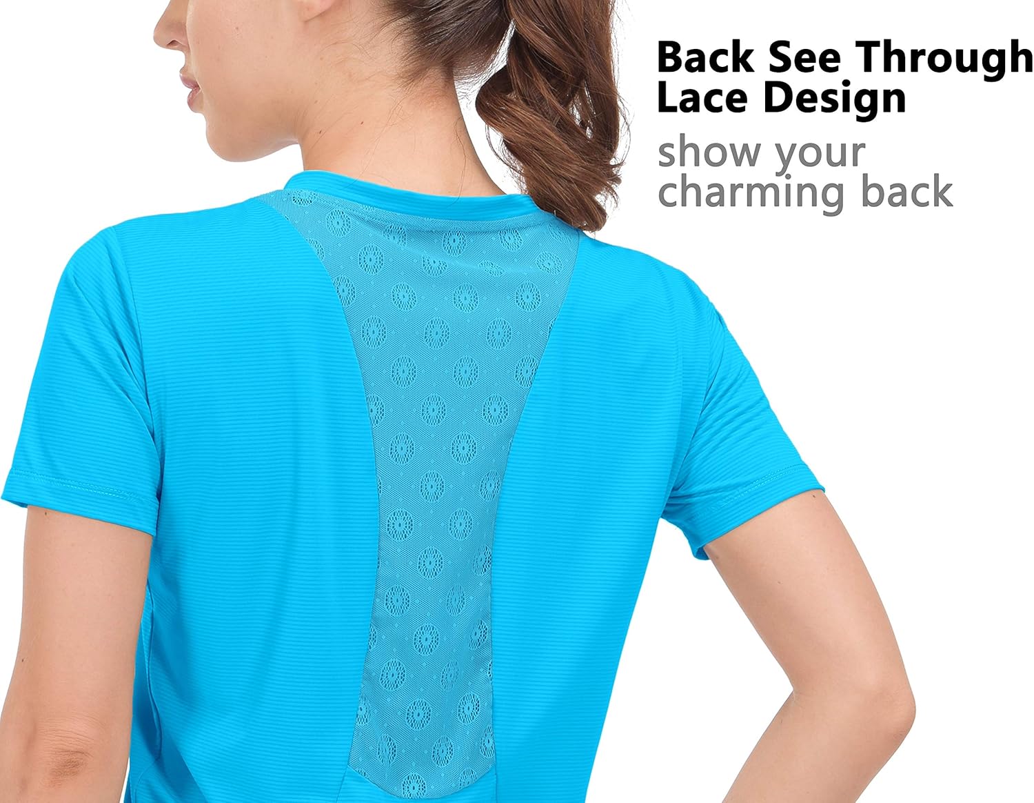 Dasawamedh Women's Quick Dry Stretch Running T Shirt Cool Moisture Wicking Workout Yoga Top at  Women’s Clothing store