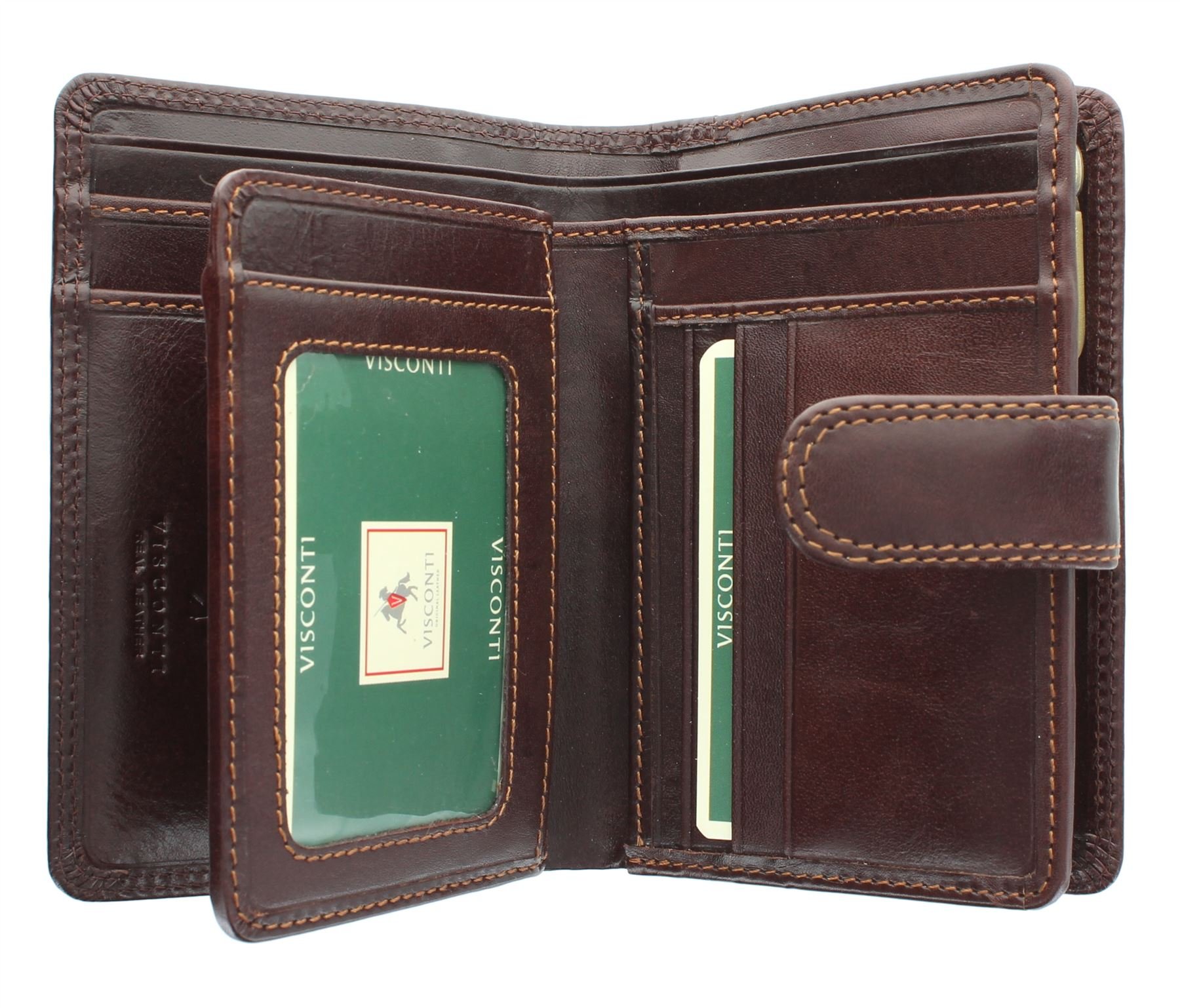 VISCONTI Monza Collection Venice Vegetable Tanned Ladies Leather Purse RFID Blocking MZ11 Brown