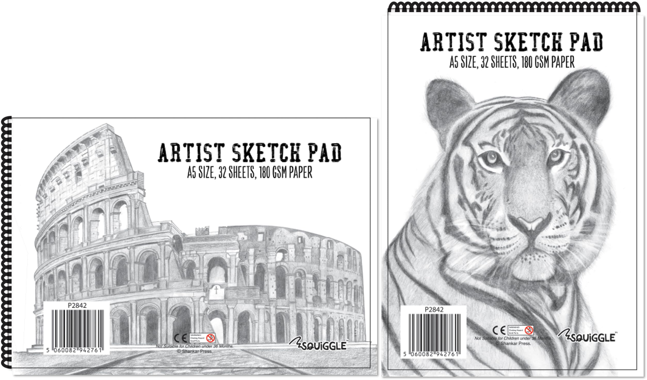 Squiggle A5 Artists Sketch Pad 180gsm