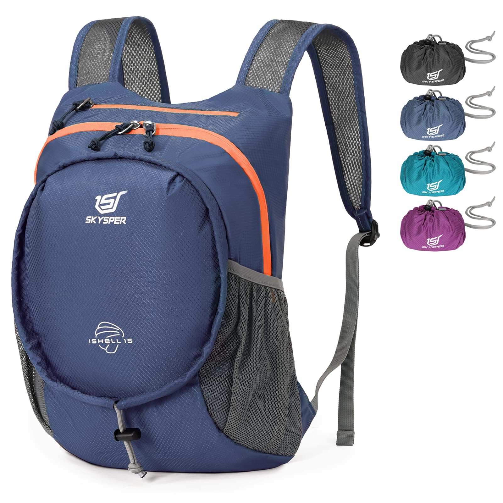Photo 1 of SKYSPER 15L Lightweight Small Hiking Backpack for Women Men, Foldable Travel Daypack, Packable Camping Backpack, Mini Outdoor Hiking Bag (Darkblue)