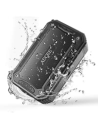 AUCEE Wireless Bluetooth Speakers,IPX7 Waterproof Portable Outdoor Bluetooth Speakers with Bluetooth 4.2,Loud Stereo Sound, Enhenced Bass,6-Watts, Built-in MIC for Party,Beach,Biking,Car,Home(Black).